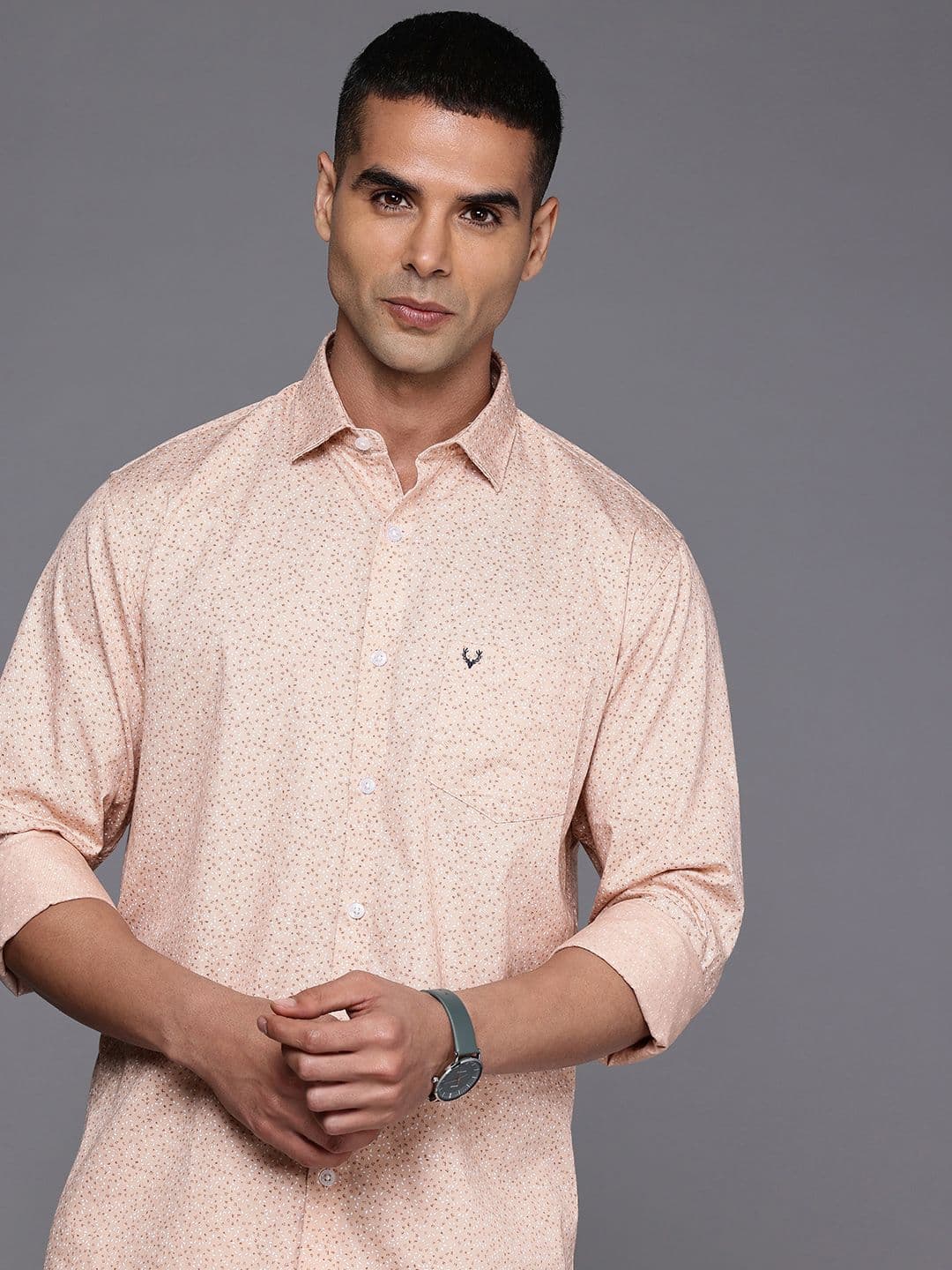 Allen Solly Classic Fit Micro Ditsy Printed Pure Cotton Casual Shirt - view 1