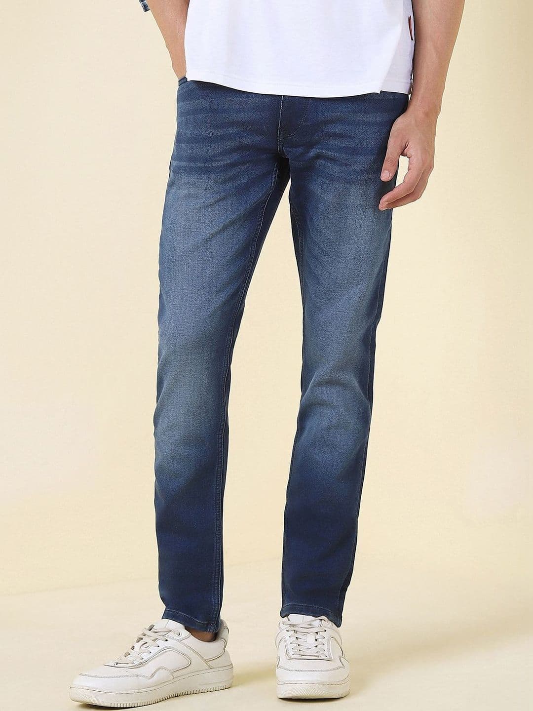 Allen Solly Men Skinny Fit Mid-Rise Heavy Fade Jeans - view 1
