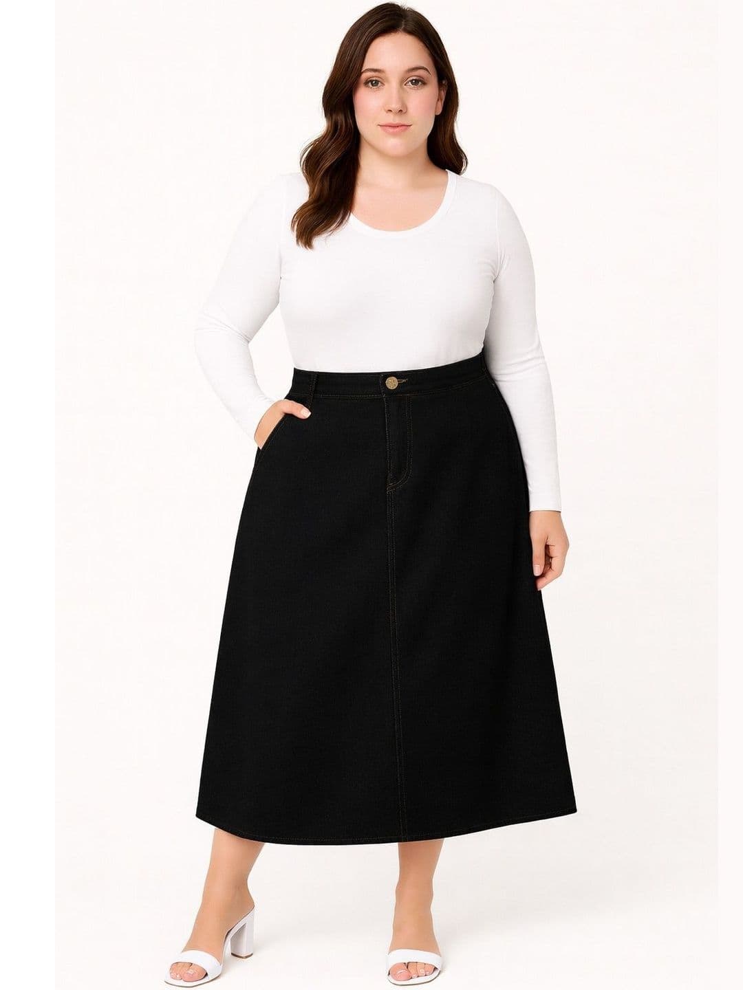 Tripursundari Fashion Plus Size A-Line Maxi Skirt - view 1