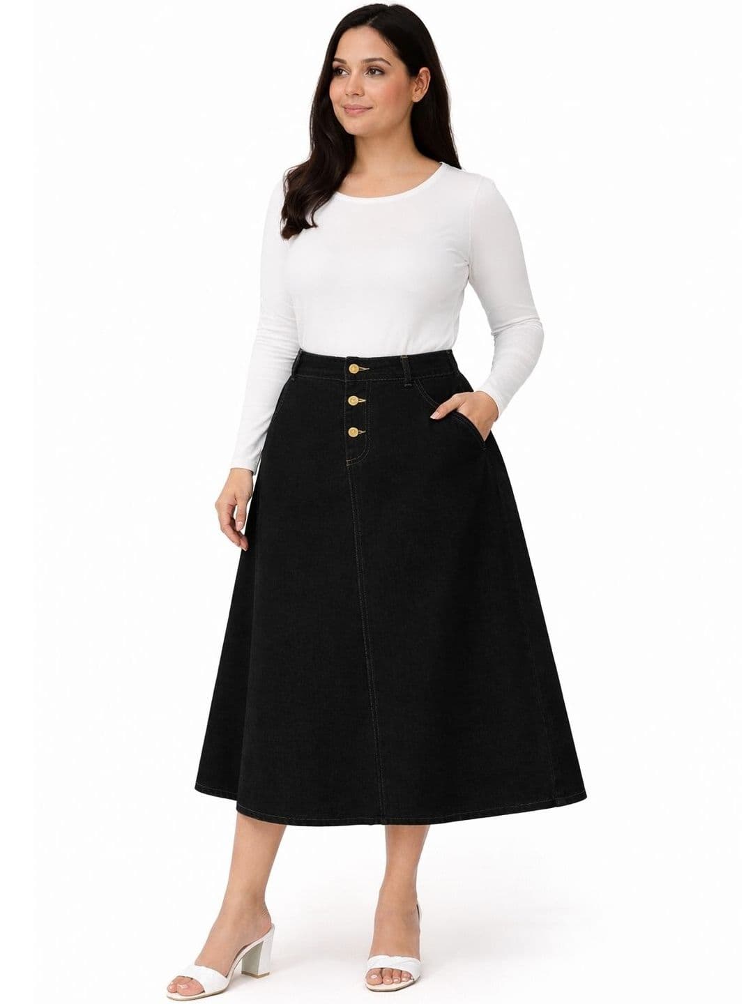 Tripursundari Fashion A-Line Curved Maxi Skirts - view 1