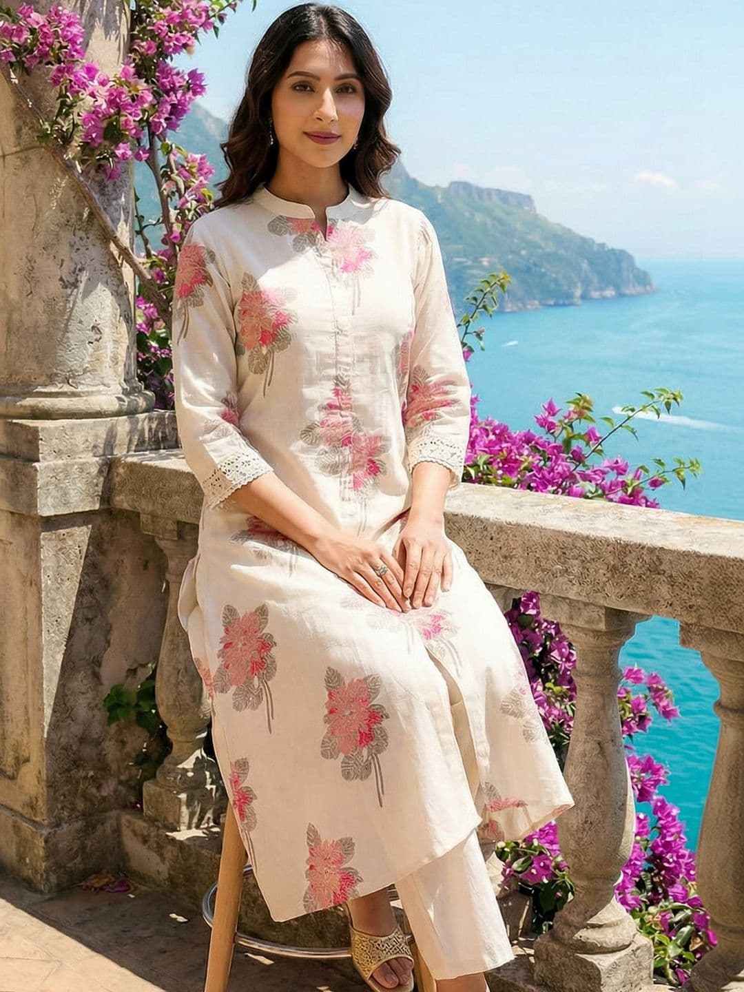 Indo Era Women Floral Printed Floral Kurta - view 1