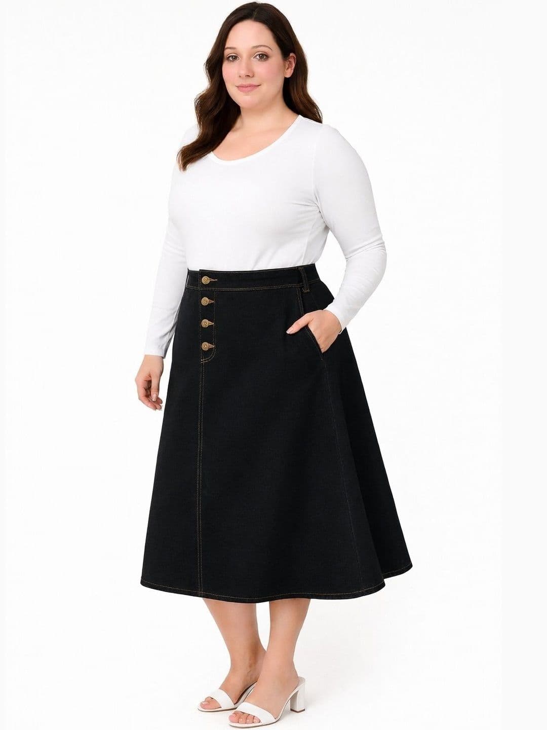 Tripursundari Fashion A-Line Curved Maxi Skirts - view 1