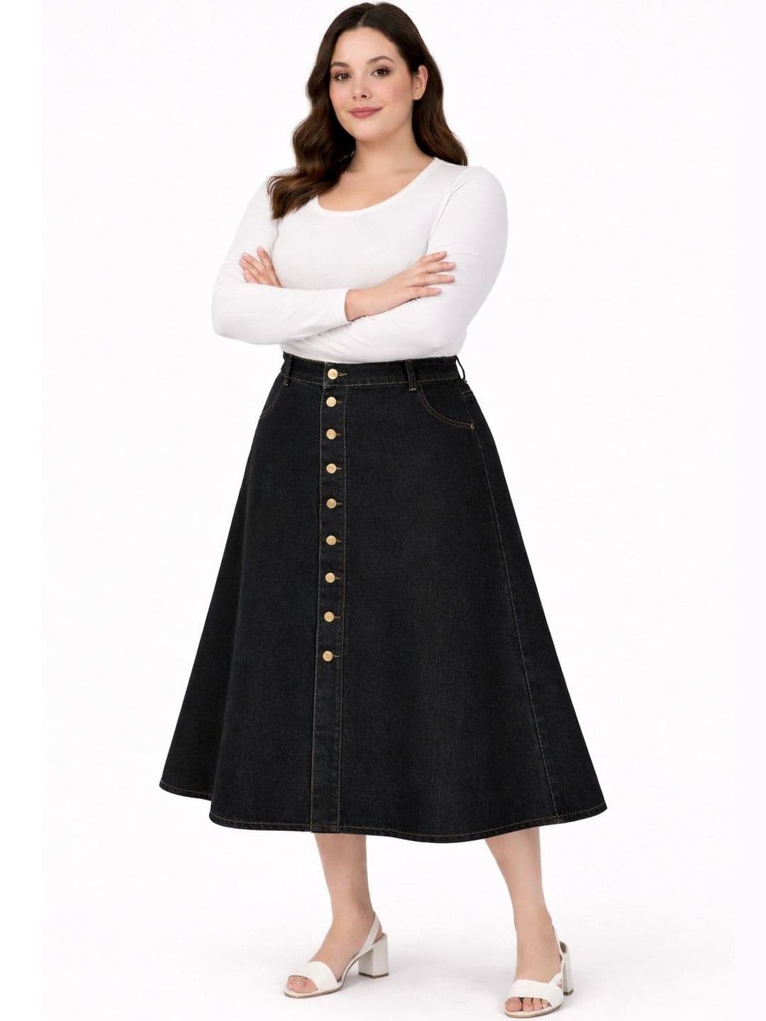 Tripursundari Fashion A-Line Curved Maxi Skirts - view 1