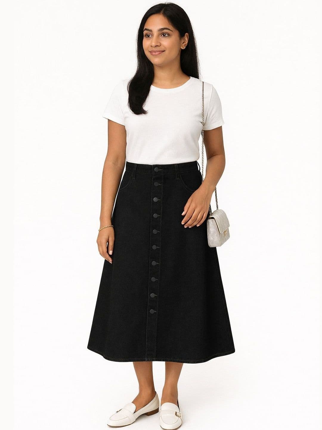 Tripursundari Fashion A-Line Curved Maxi Skirts - view 1
