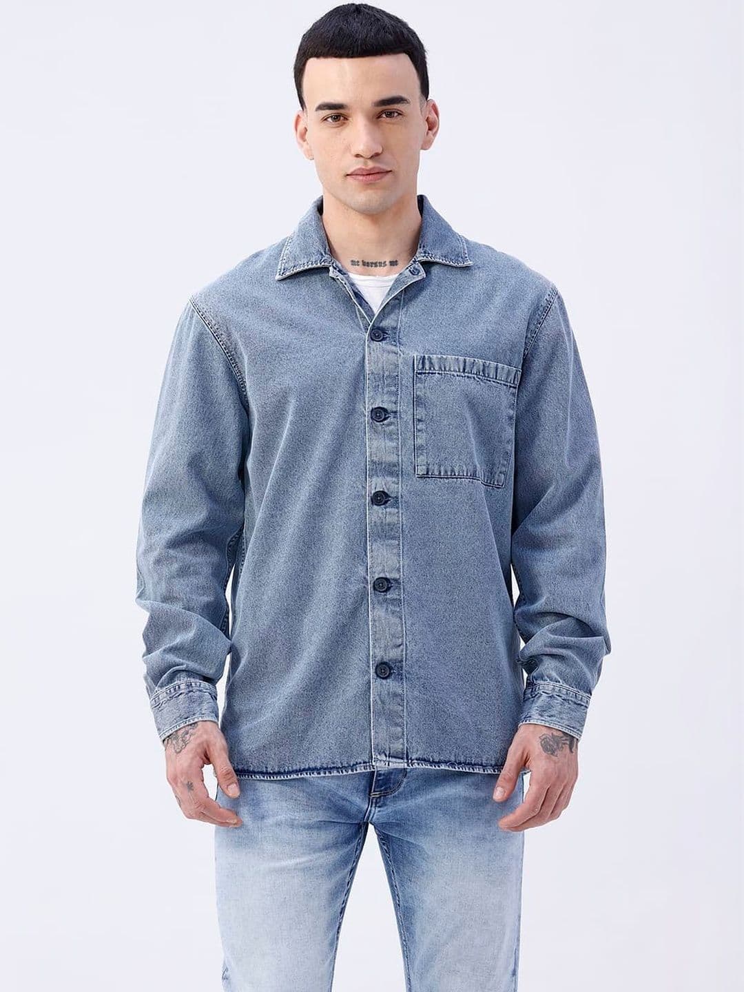 Basics Men Denim Jacket - view 1