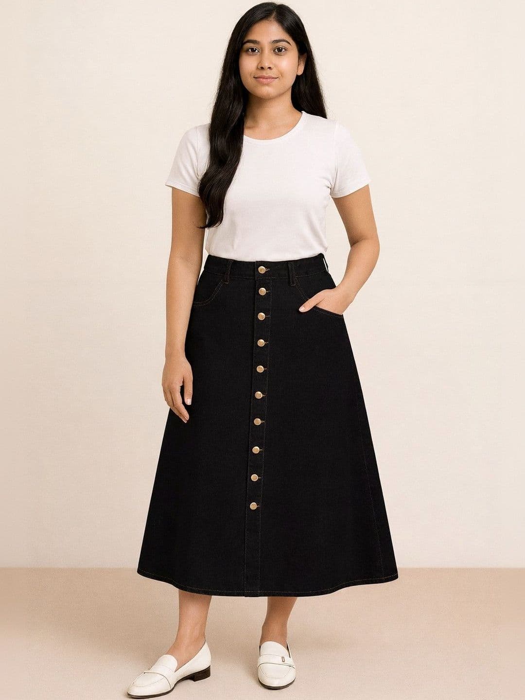Tripursundari Fashion Plus Size A-Line Maxi Skirt - view 1