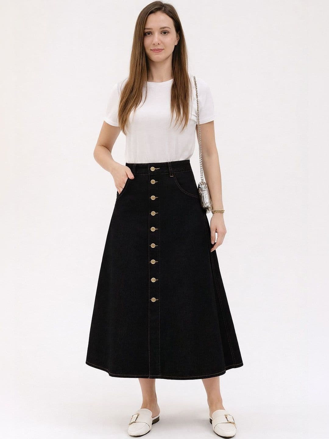 Tripursundari Fashion Plus Size A-Line Maxi Skirt - view 1