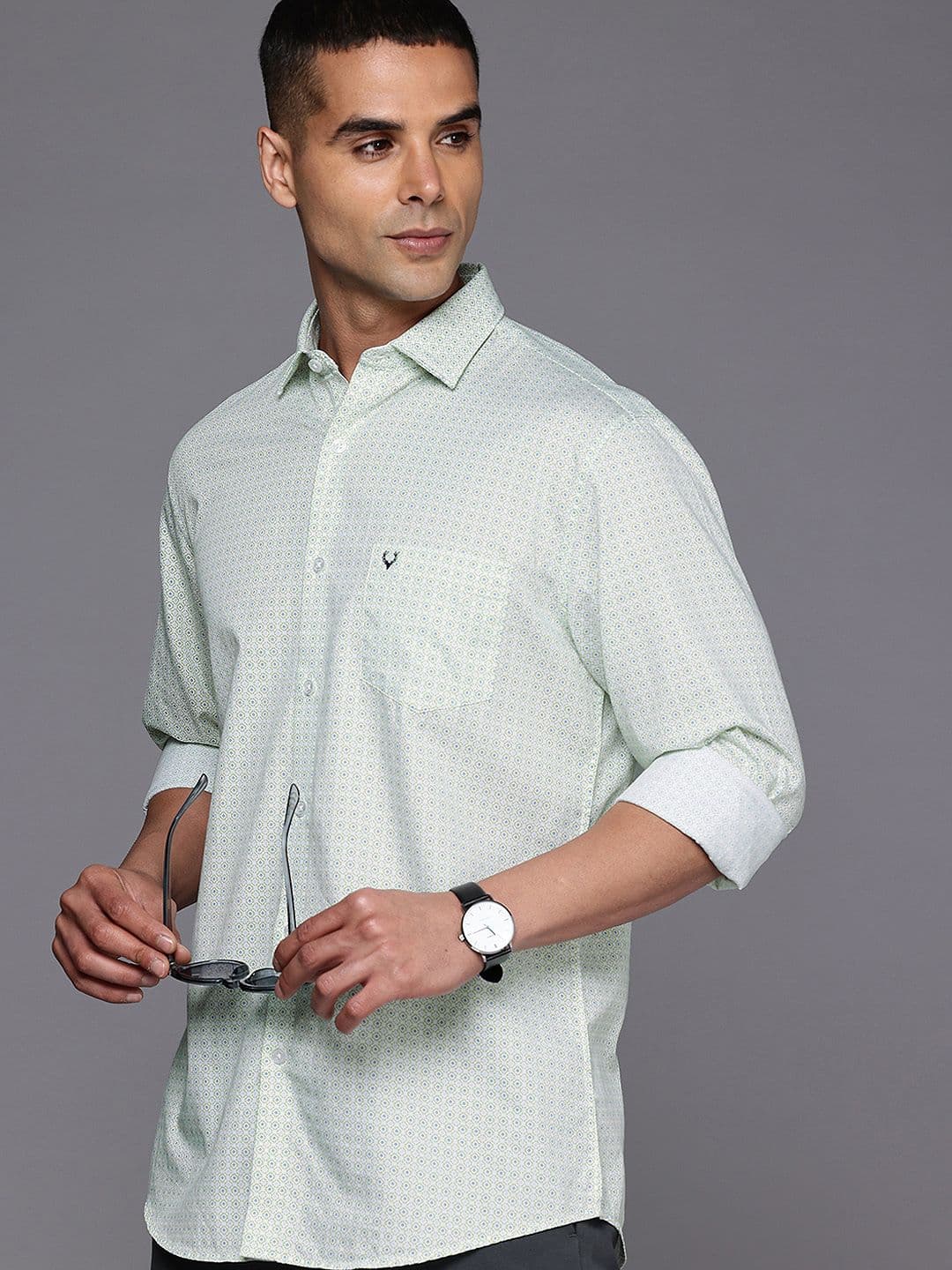Allen Solly Pure Cotton Geometric Printed Classic Fit Casual Shirt - view 1