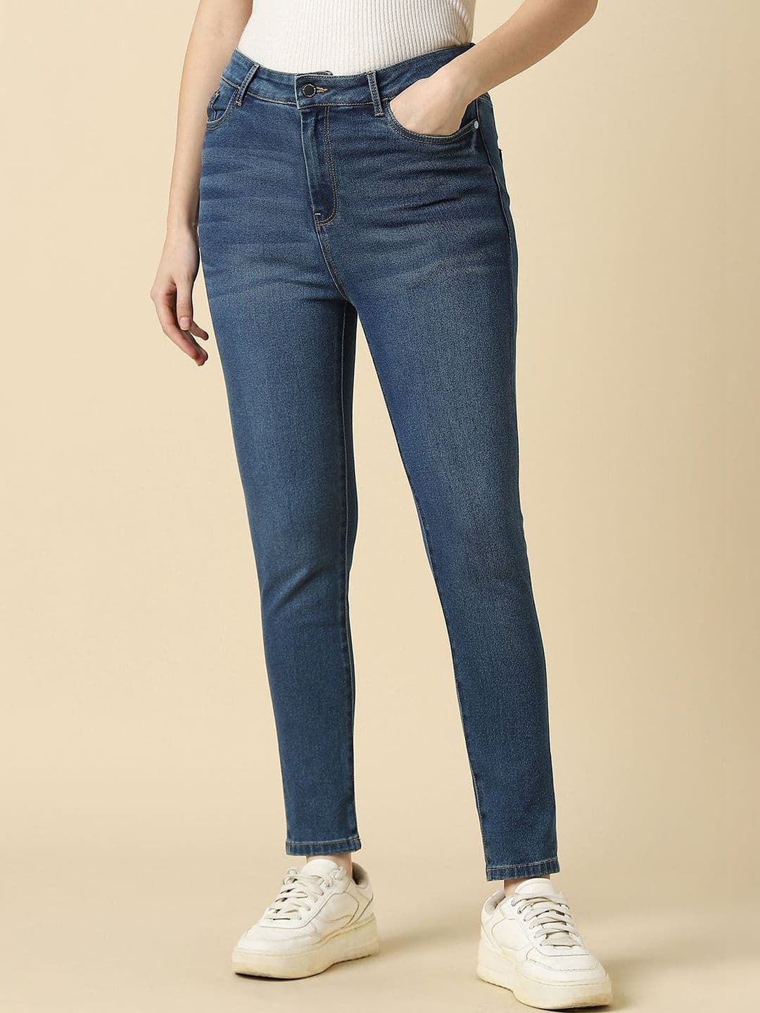 Allen Solly Woman Women Skinny Fit Mid-Rise Light Fade Jeans - view 1