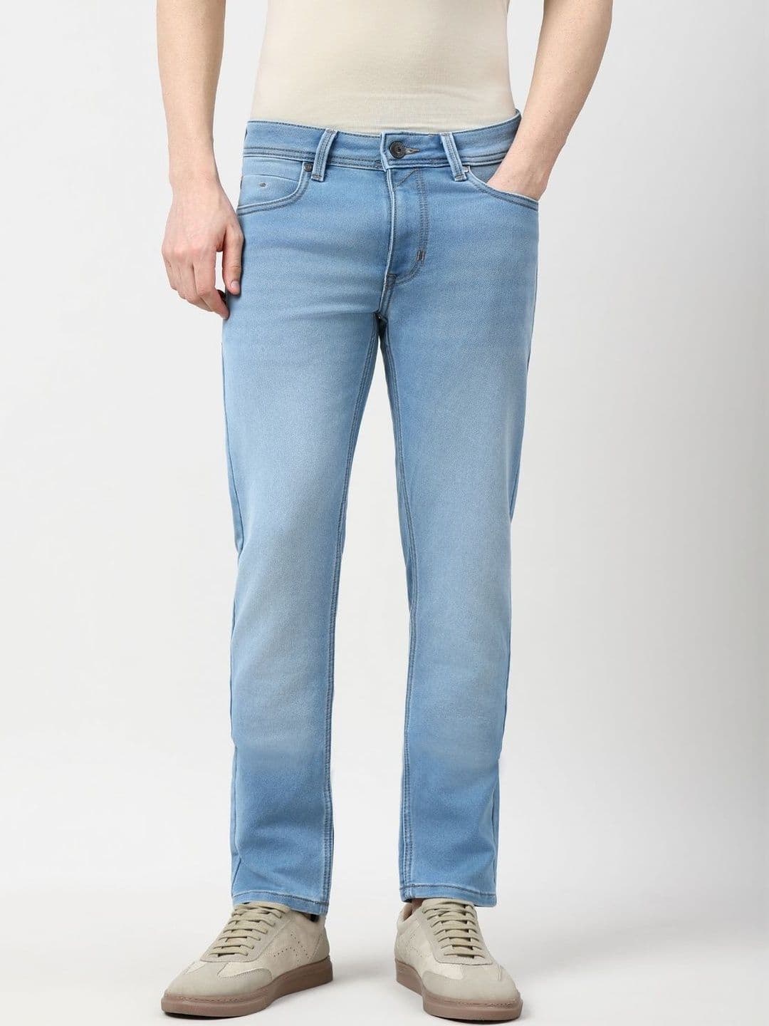 Peter England Casuals Men Skinny Fit Mid-Rise Light Fade Jeans - view 1