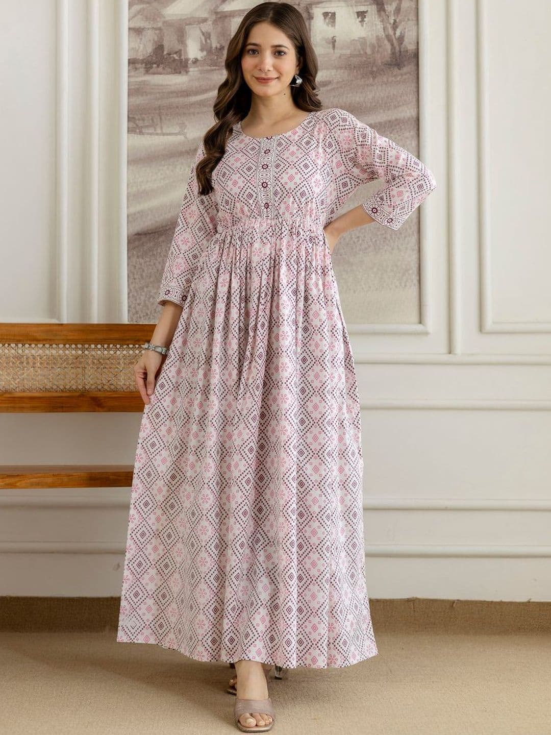PURSHOTTAM WALA Women Printed Floral Anarkali Kurta - view 1