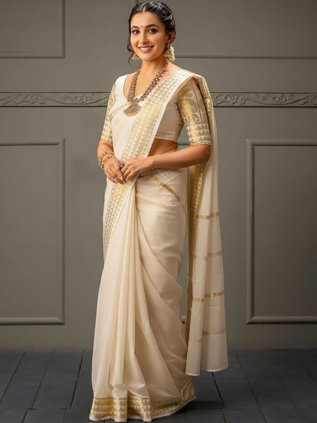 KALINI Woven Design Zari Silk Blend Banarasi Saree - view 1