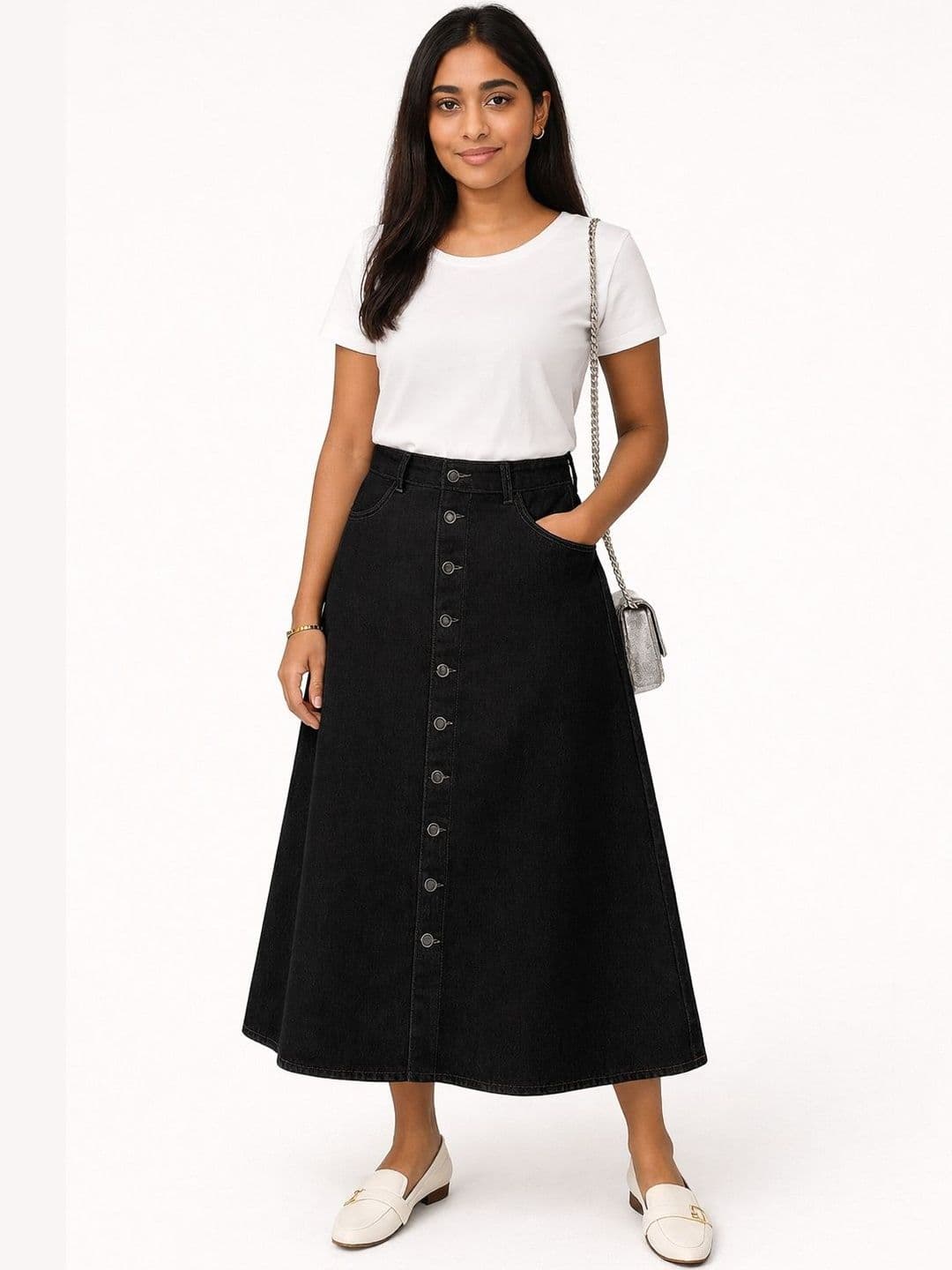 Tripursundari Fashion A-Line Curved Maxi Skirts - view 1