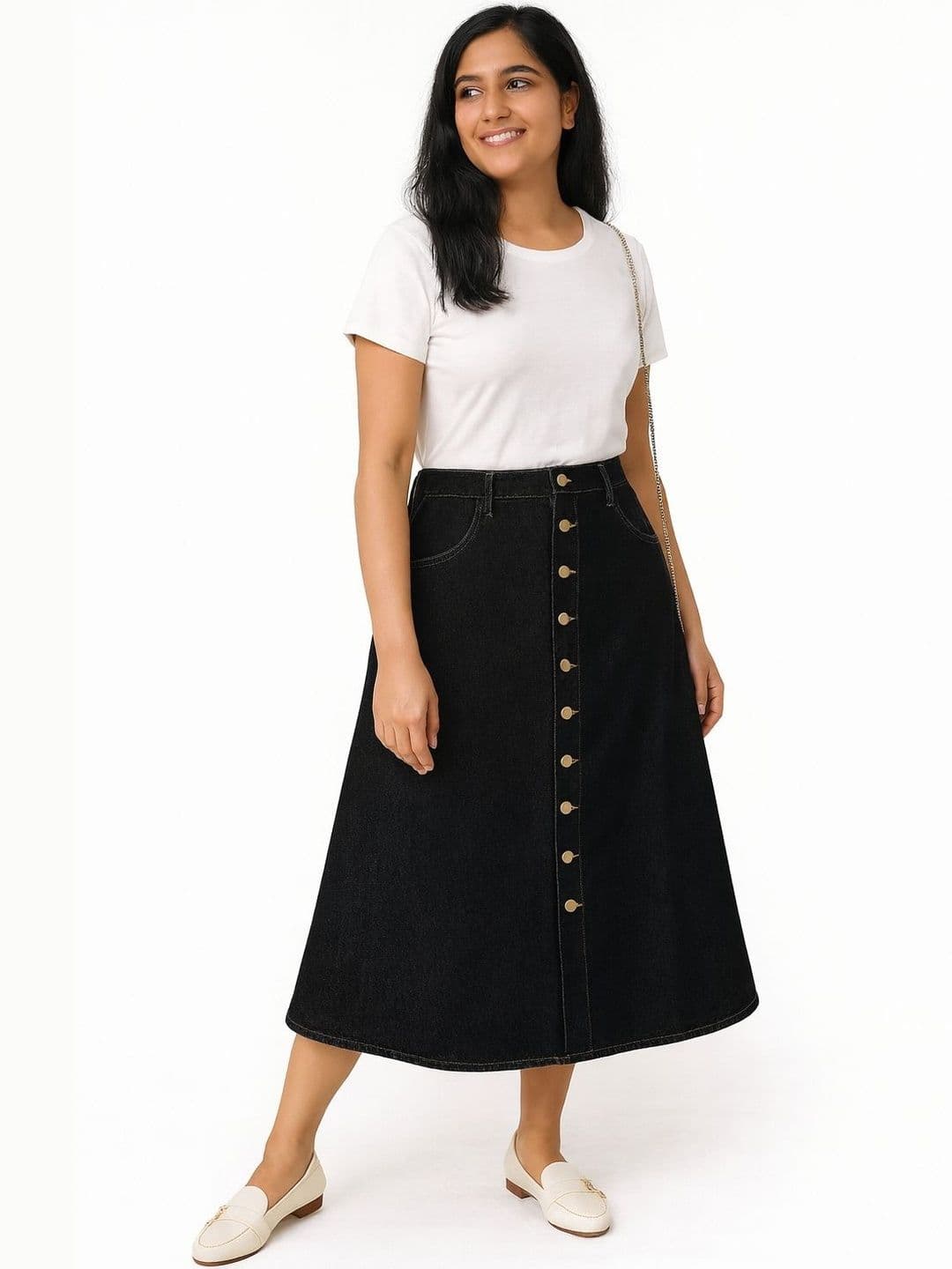 Tripursundari Fashion A-Line Curved Maxi Skirts - view 1