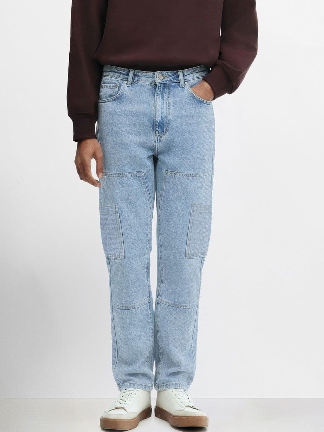 The Indian Garage Co Men Tapered Fit Mid-Rise Light Fade Jeans - view 1