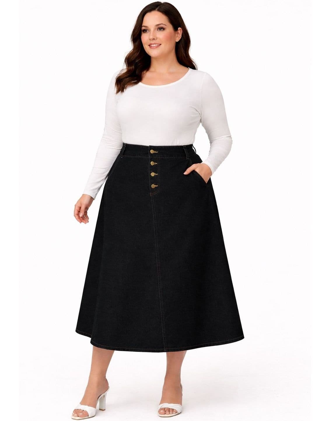 Tripursundari Fashion A-Line Curved Maxi Skirts - view 1