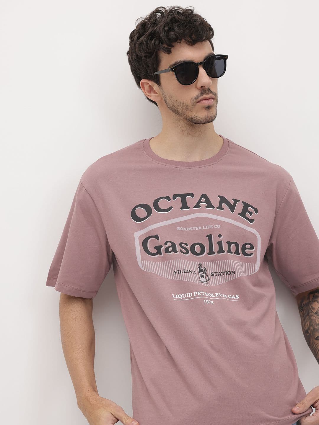 The Roadster Life Co. Typography Printed Pure Cotton T-shirt - view 1