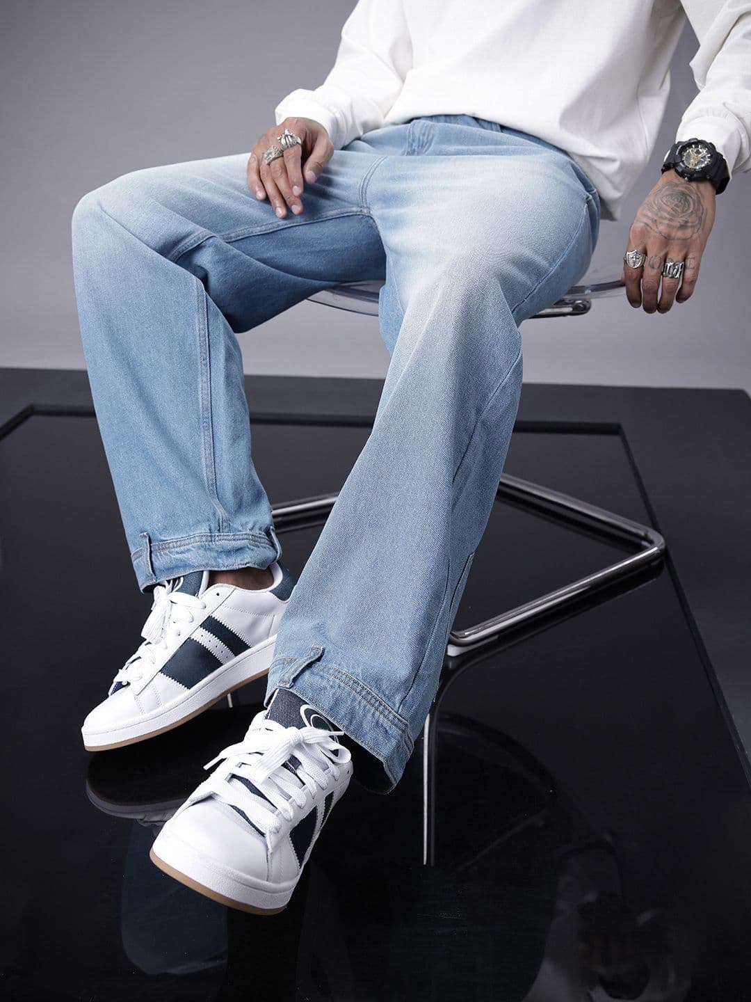 SOKO STREET Men Baggy Fit Non-Stretchable Pure Cotton Jeans - view 1
