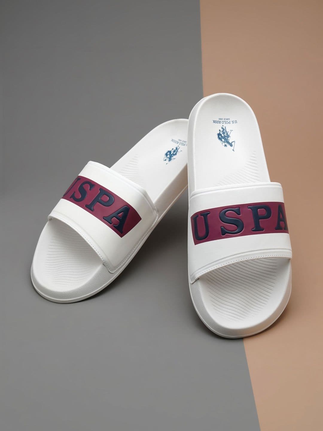 U.S. Polo Assn. Ceder White comfort Sliders - view 1