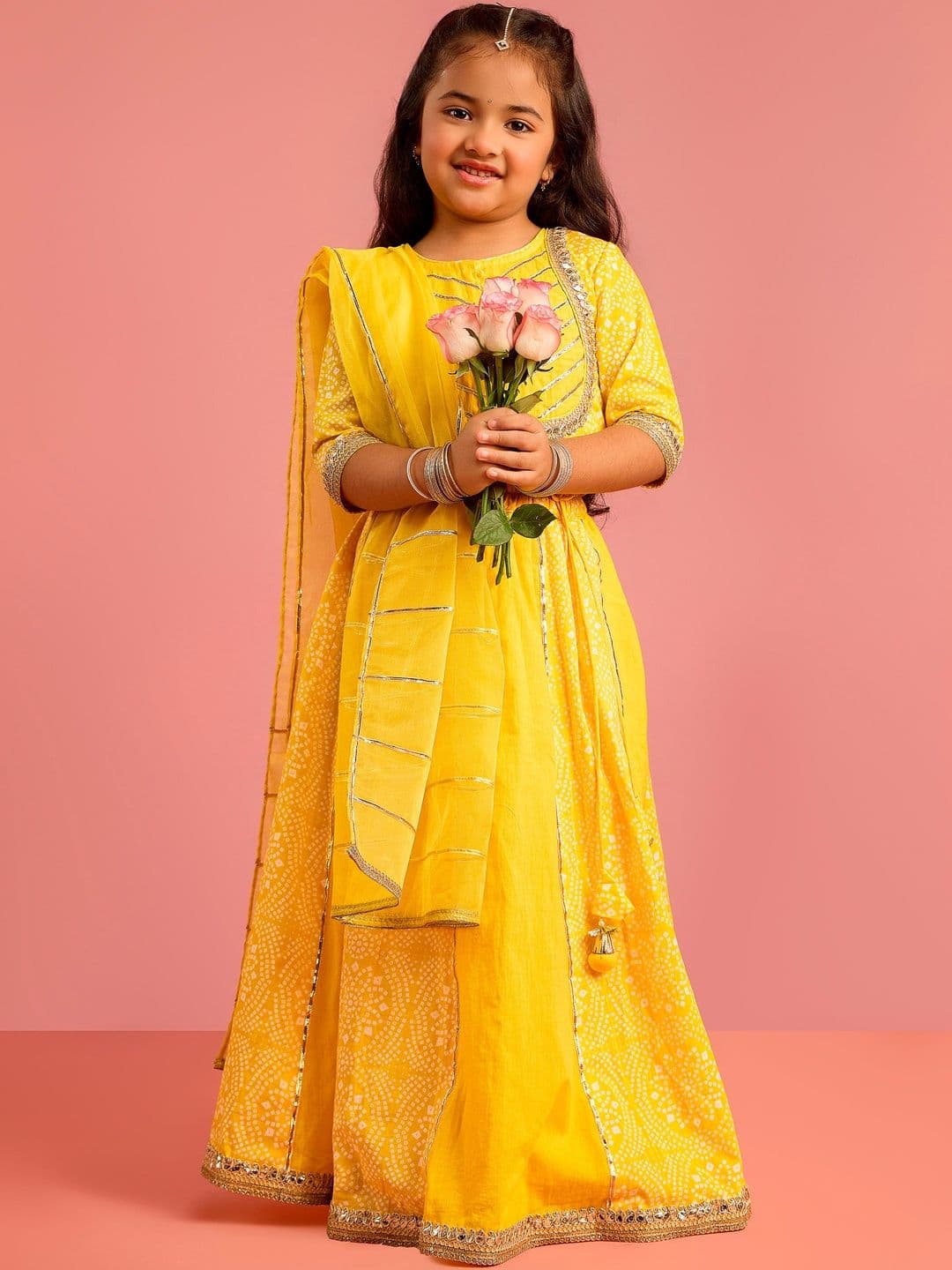 VASTRAMAY Girls Embroidered Sequinned Ready to Wear Lehenga & Blouse With Dupatta - view 1