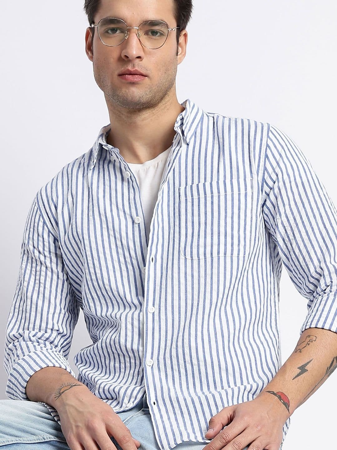 HERE&NOW Men Slim Fit Striped Casual Shirt - view 1
