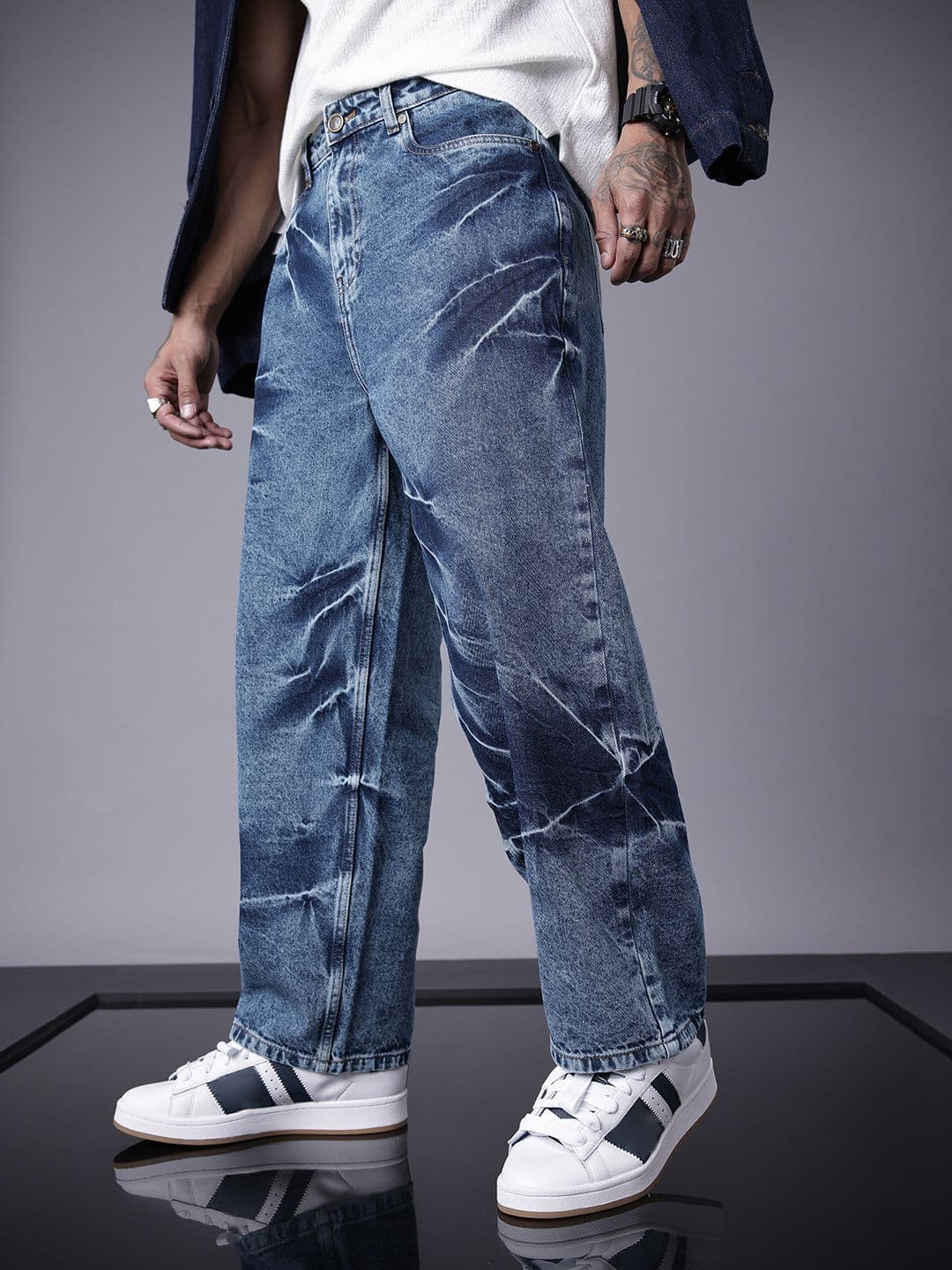 SOKO STREET Men Baggy Heavy Fade Pure Cotton Jeans - view 1