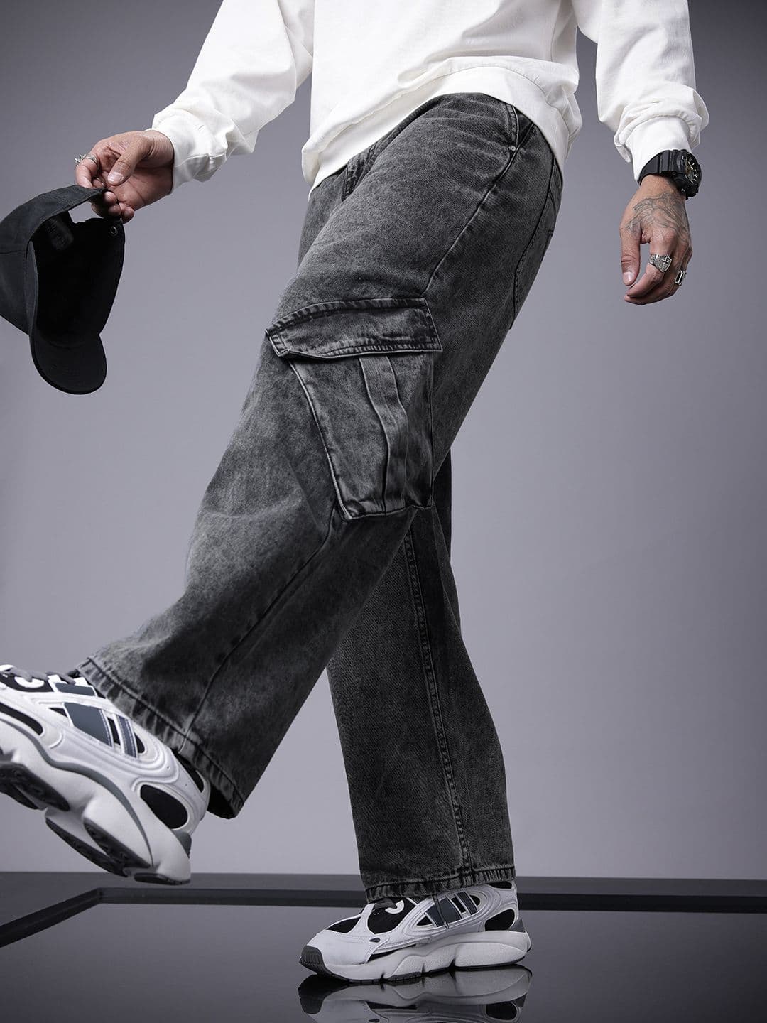 SOKO STREET Men Relaxed Fit Cargo Style Non-Stretchable Pure Cotton Jeans - view 1