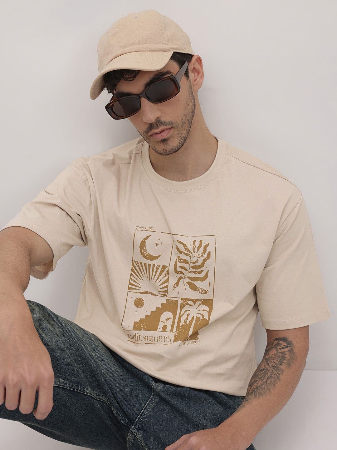 The Roadster Life Co. Conversational Print Pure Cotton T-shirt - view 1