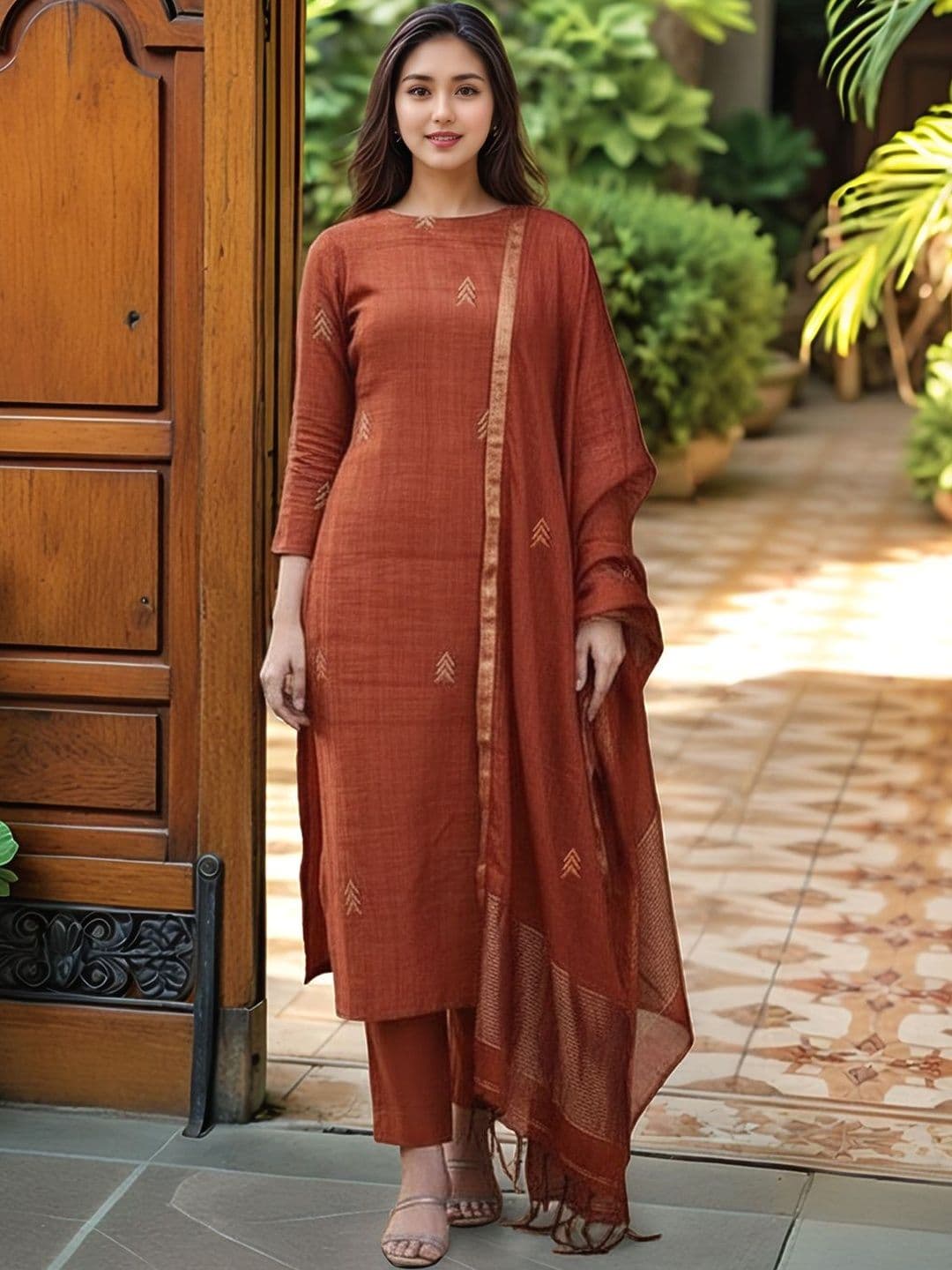 Moda Rapido Women Ethnic Motifs Printed Regular Kurta with Trousers & With Dupatta - view 1