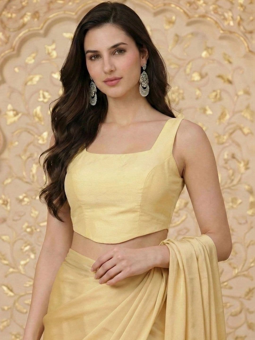 Aanyor Corset-Style Padded Square Neck Sleeveless Saree Blouse - view 1