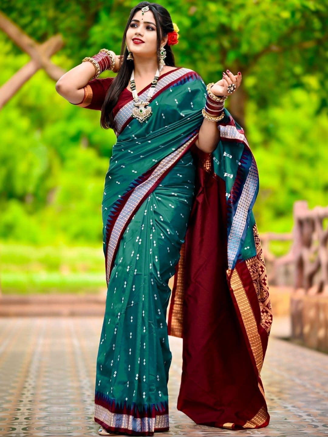 SIJILEEN Woven Design Zari Art Silk Sambalpuri Saree - view 1