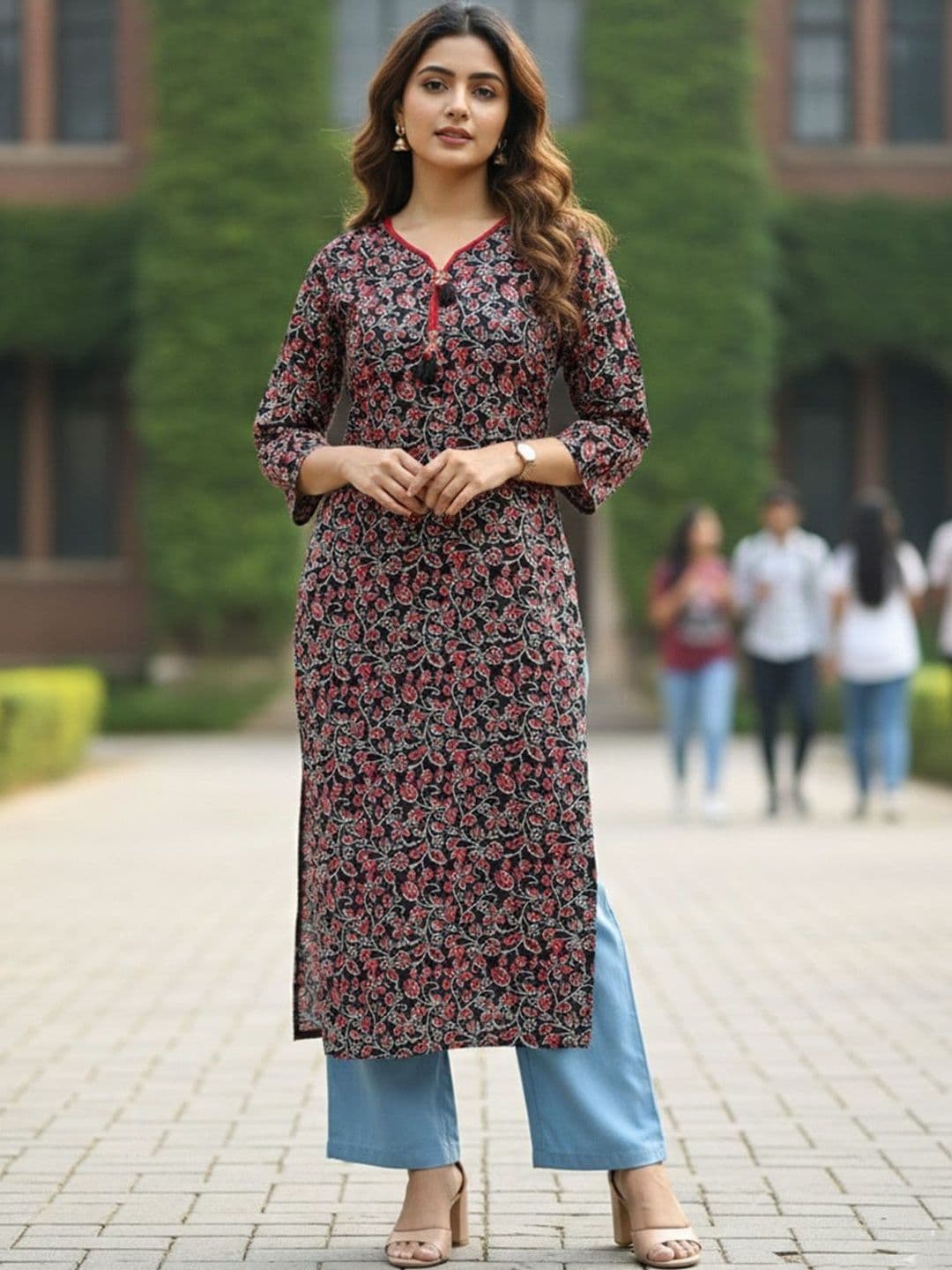 Varanga Women Floral Printed Kurta - view 1