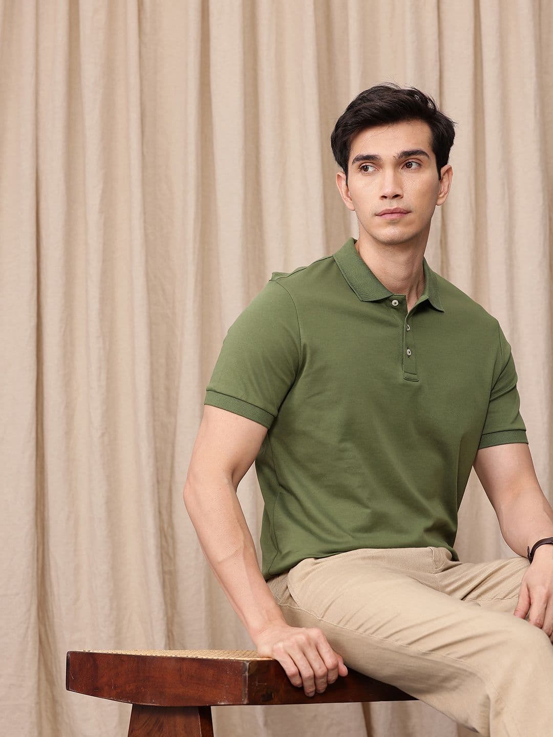 Mr Bowerbird Tailored Fit Polo Collar Pure Cotton T-shirt - view 1