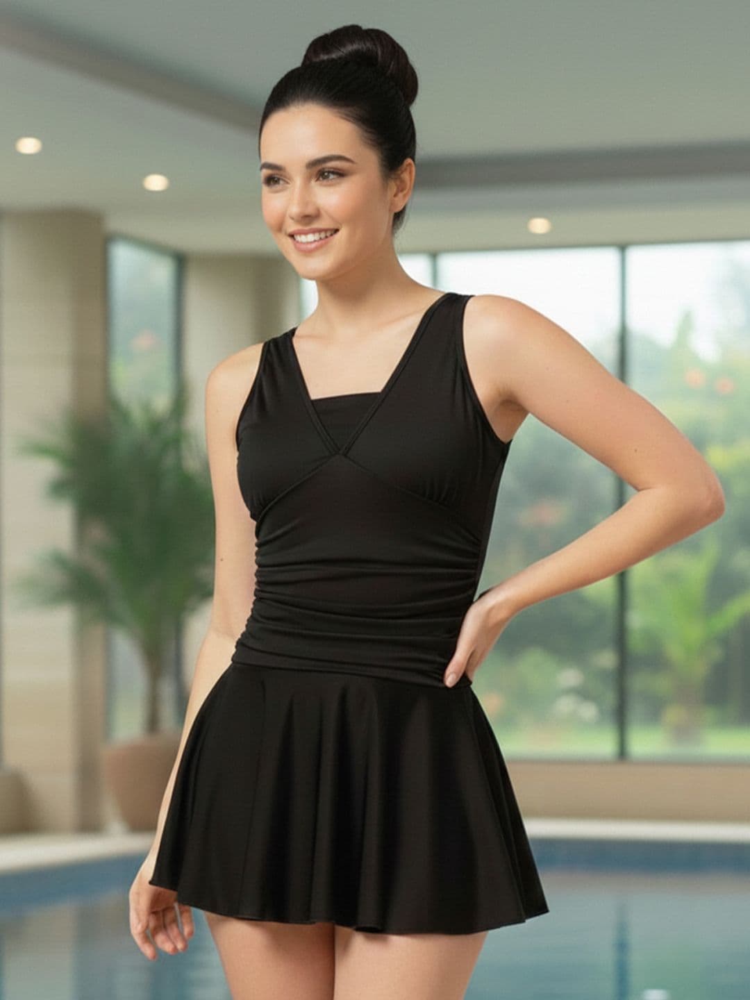 HRX by Hrithik Roshan Round Neck Swimming Dress Swimwear - view 1