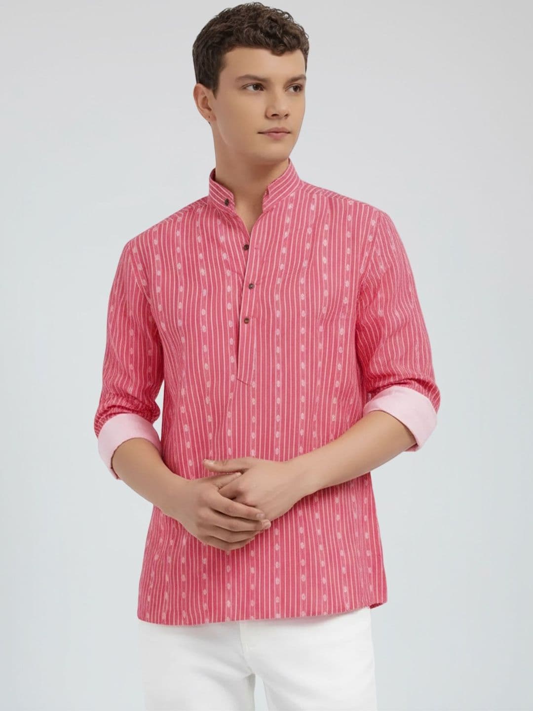 HERE&NOW Men Thread Work Kurta - view 1
