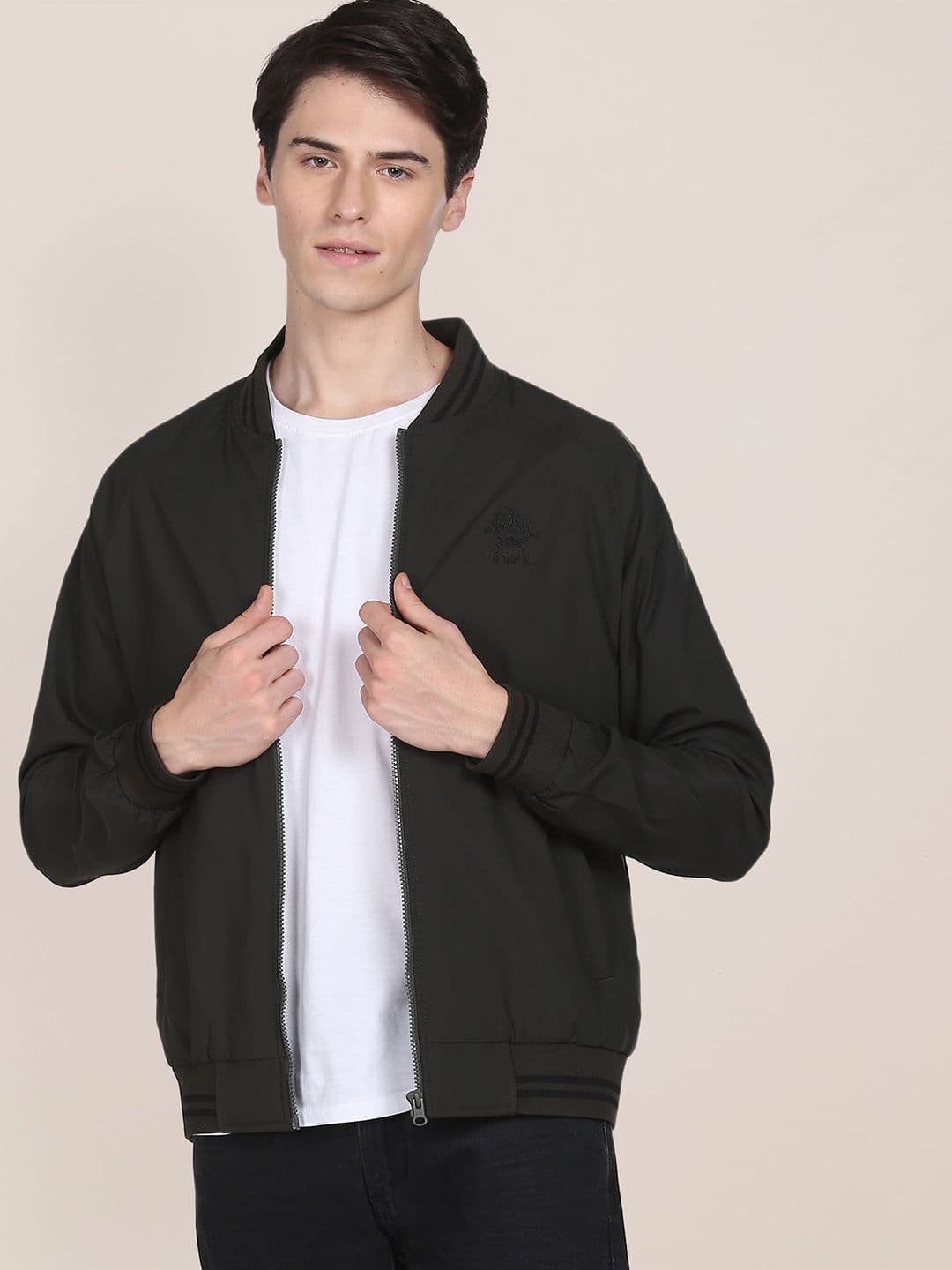U.S. Polo Assn. U S Polo Assn Men Solid Varsity Jacket - view 1