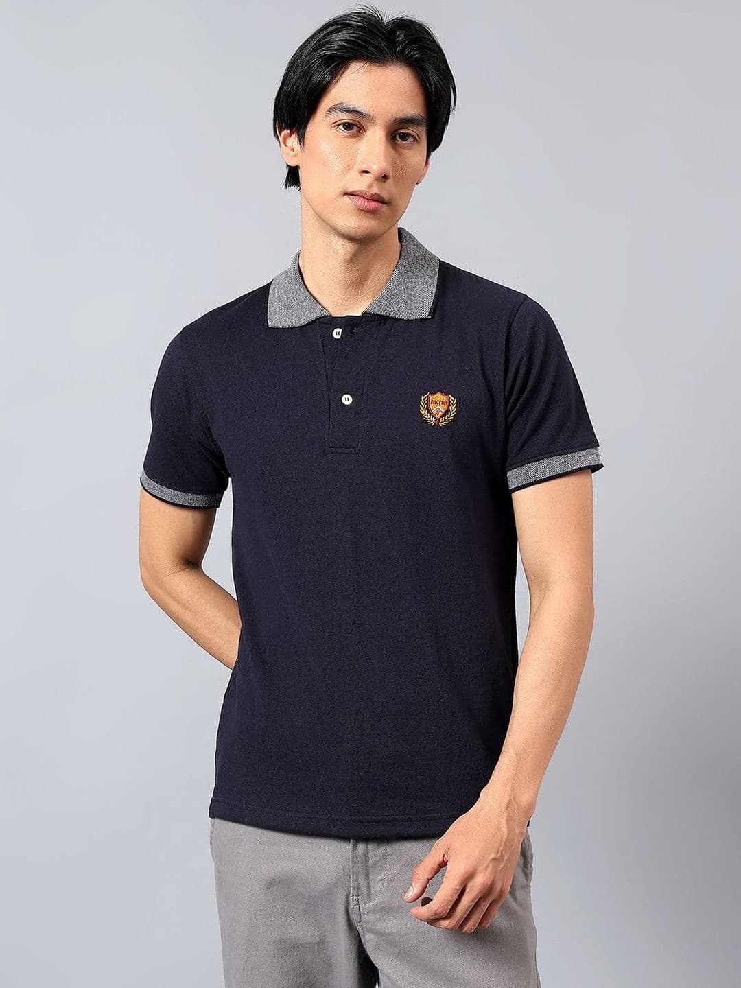 ALAKH HUB Men Brand Logo Polo Collar T-shirt - view 1