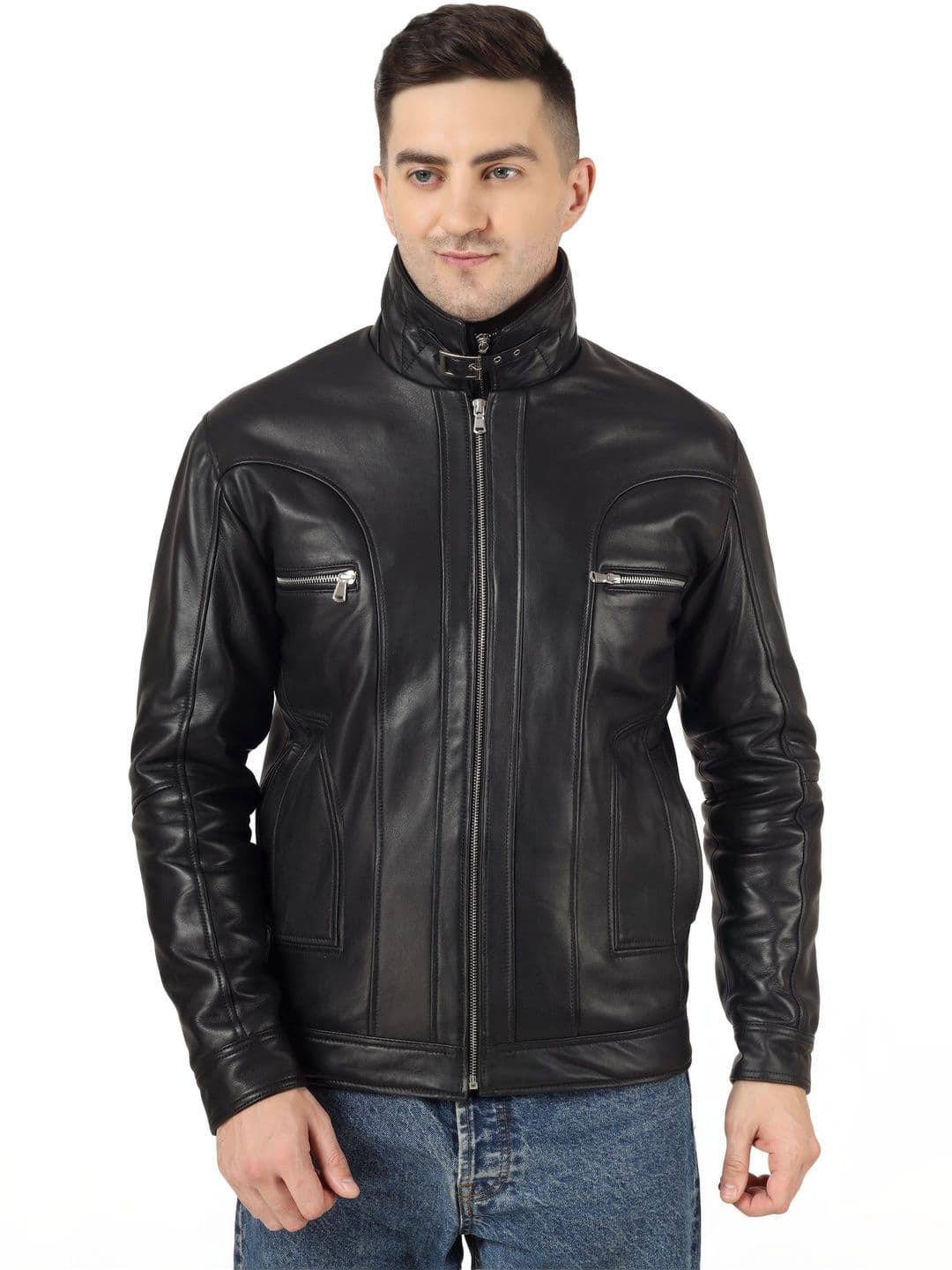 Charmshilp Men Leather Windcheater Outdoor Leather Jacket - view 1