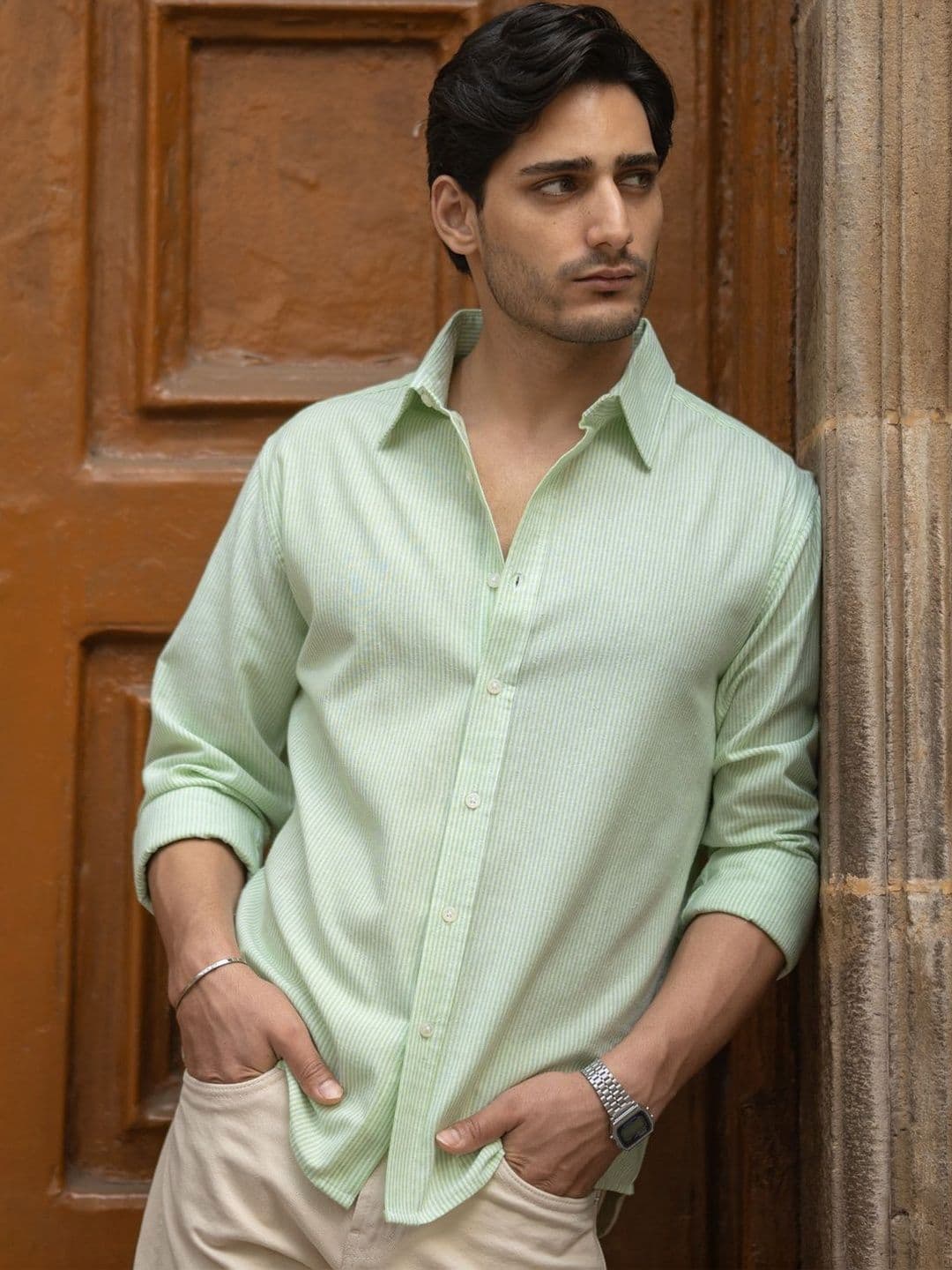 Powerlook Cotton Striped Long Sleeves Shirt - view 1