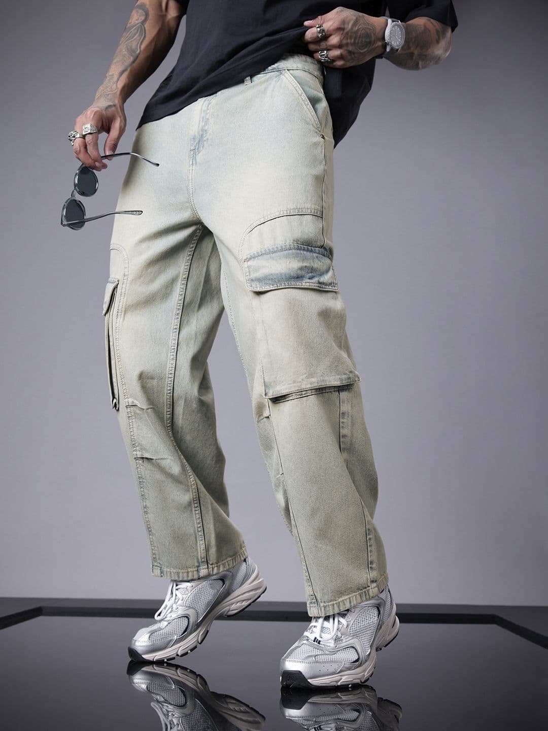 SOKO STREET Men Relaxed Fit Cargo Style Non-Stretchable Pure Cotton Jeans - view 1