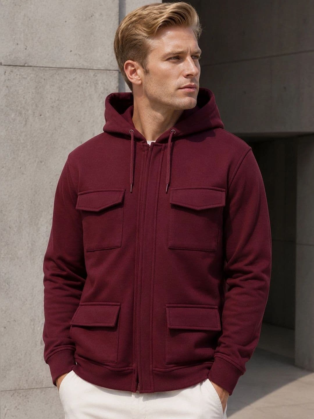 Hancock Men Fleece Bomber Oversize Jacket - view 1