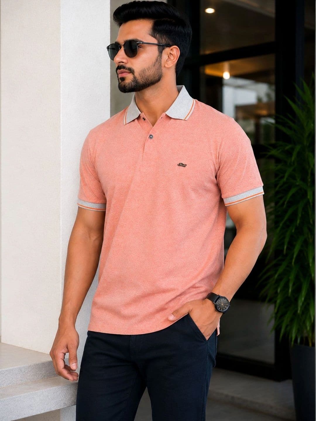 OZONECO Men Polo Collar T-shirt - view 1