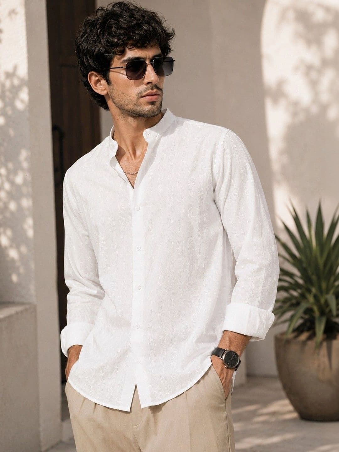 Maniac Men Self Jacquard Casual Shirt - view 1