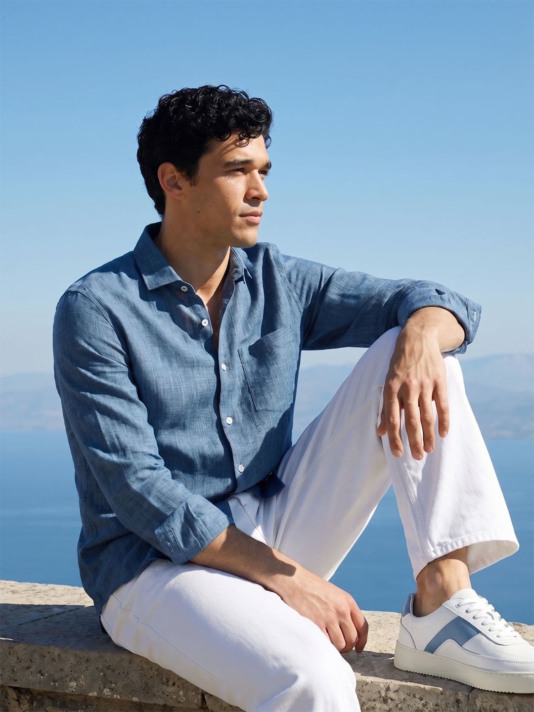 Mast & Harbour Premium Poly Linen Regular Fit Casual Shirt - view 1