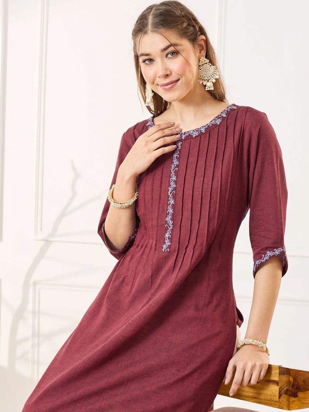 Anouk Women Thread Work Kurta - view 1