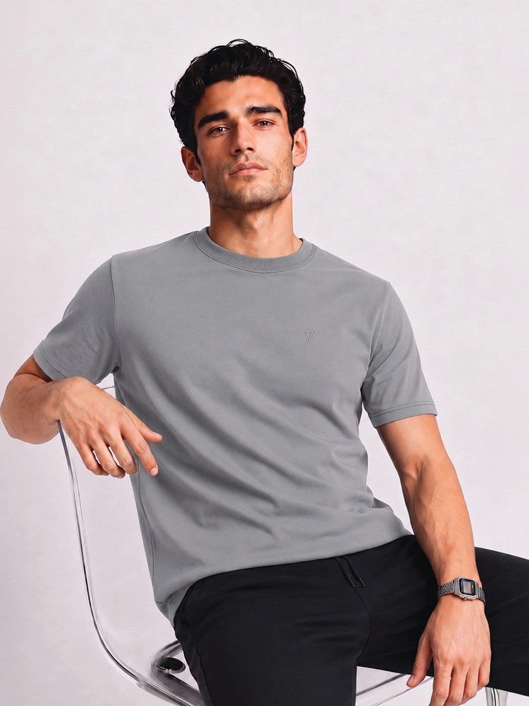 Van Heusen Innerwear Van Heusen Men Cotton Crew Neck Solid Regular Fit Short Sleeves Lounge Tshirt - view 1