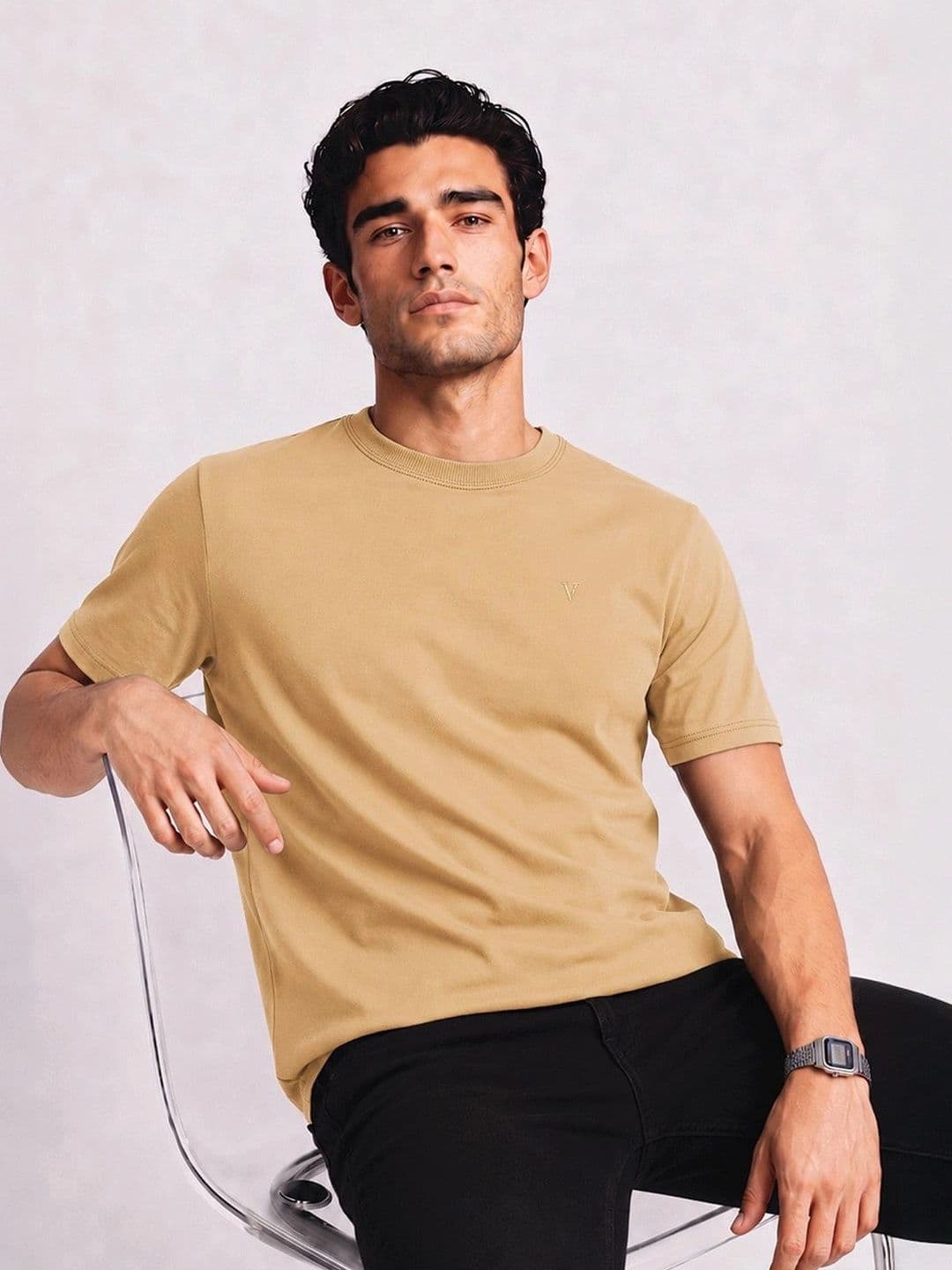 Van Heusen Innerwear Van Heusen Men Cotton Crew Neck Regular Fit Short Sleeves Soft Breathable Lounge Tshirt - view 1