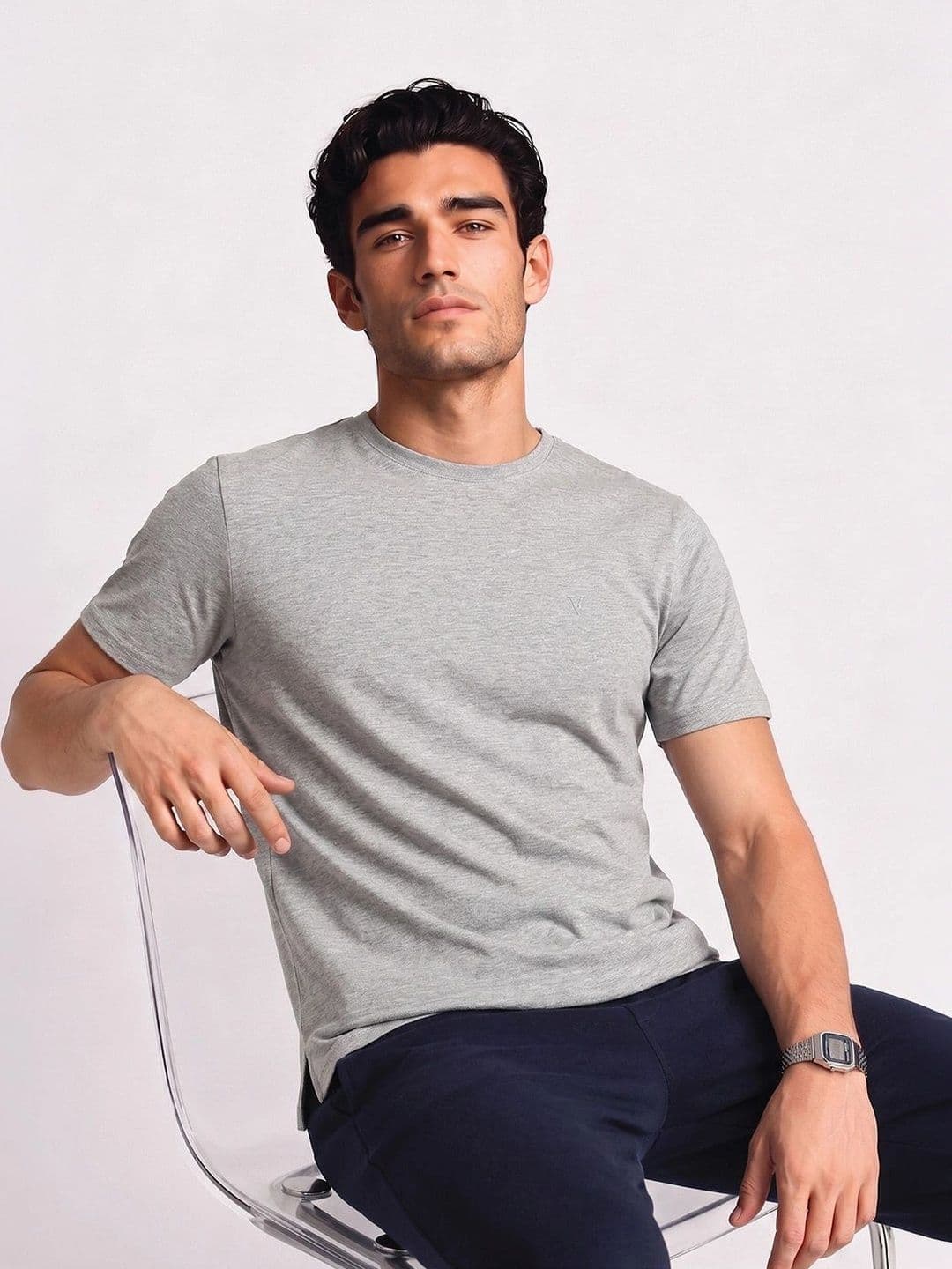 Van Heusen Innerwear Van Heusen Men Cotton Crew Neck Regular Fit Short Sleeves Soft Breathable Lounge T-Shirt - view 1