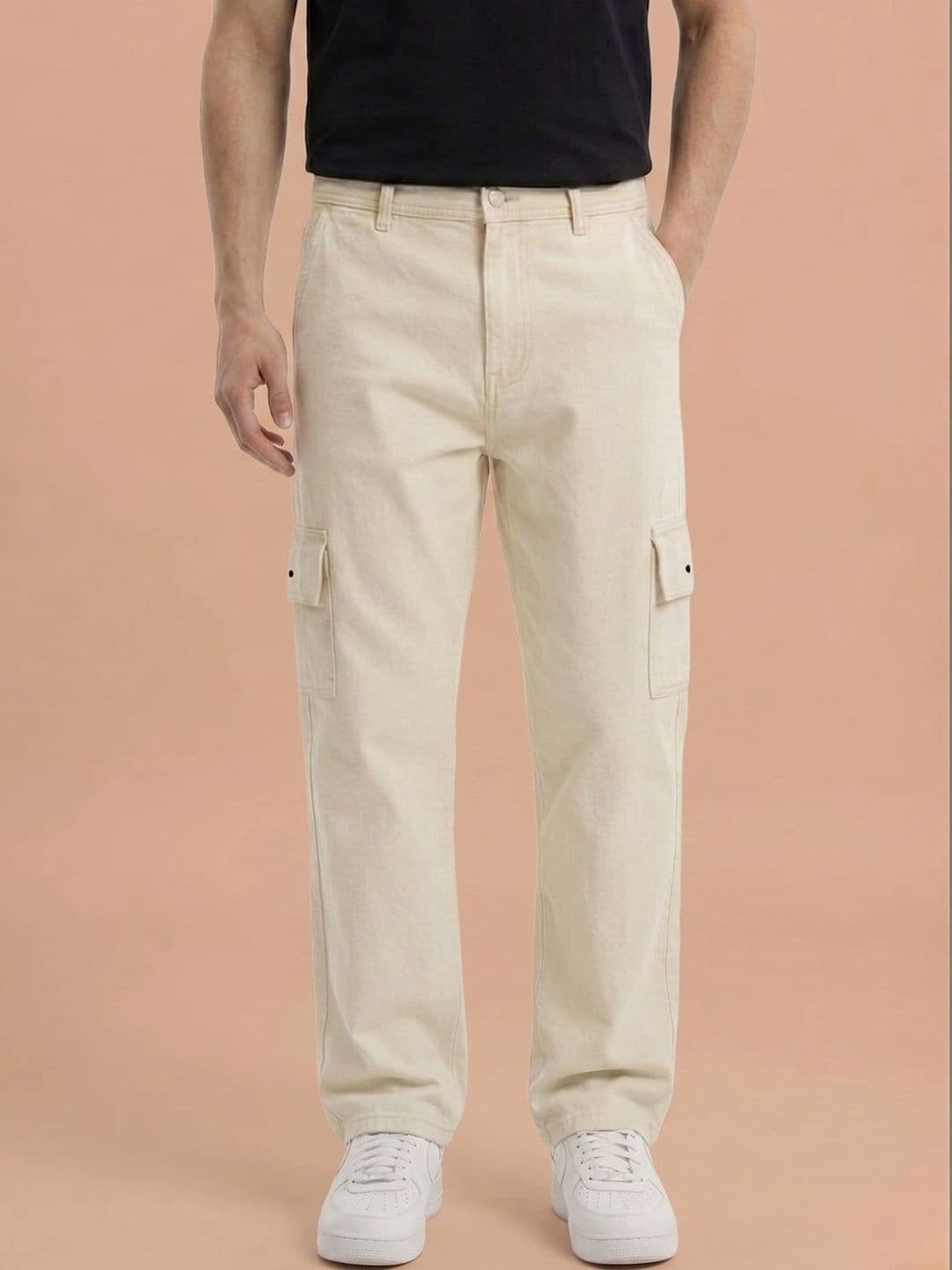 Hyraa Club Men Straight Fit Mid-Rise Cargo Styles Jeans - view 1