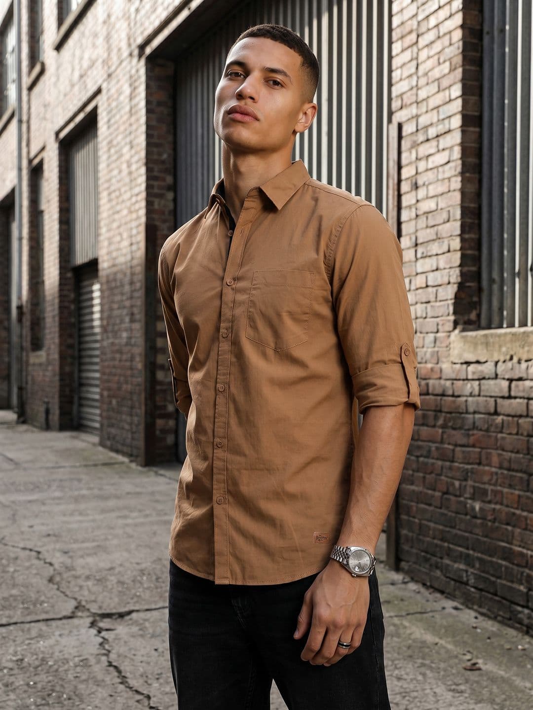 The Roadster Life Co. Spread Collar Pure Cotton Casual Shirt - view 1